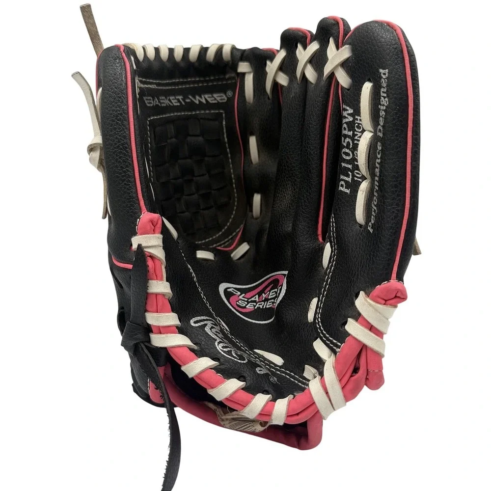 Rawlings Players Series 10.5 Inch Youth Baseball Glove Black Pink PL105PW RH